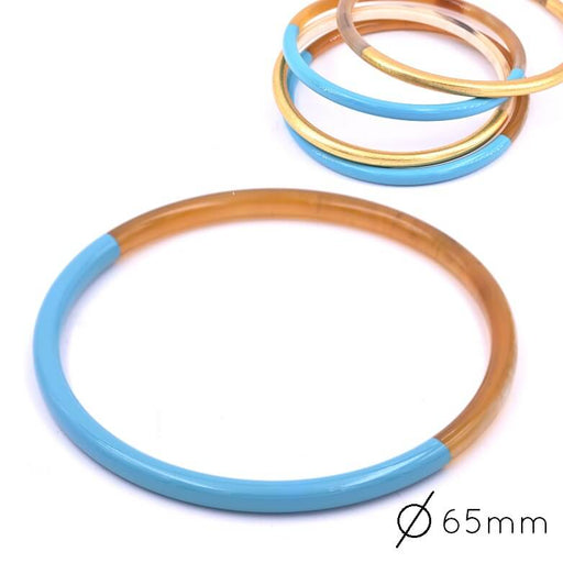 Achat Bracelet jonc corne bleu turquoise 63-66mm - Epaisseur : 3mm (1)