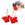 Vente au détail Boucle d'oreille pétale acrylique écarlate rouge sur créoles acier doré 25mm (1 paire)