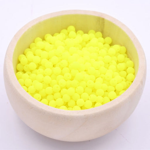 Perle ronde de Bohème fluo Neon Yellow 3mm (30)