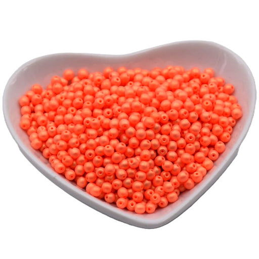 Perle ronde de Bohème Neon nacré Light Orange 3mm (30)