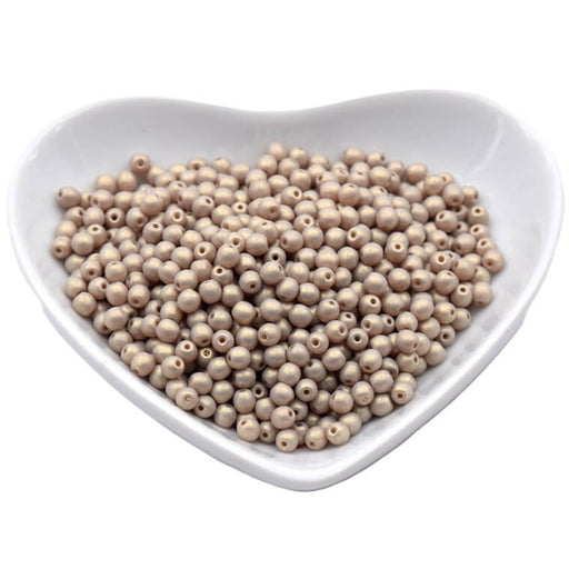 Perle ronde de Bohème nacré Sand 3mm (30)