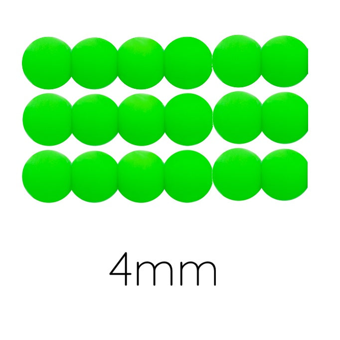 Perle ronde de Bohème fluo Neon Vert green 4mm (50)