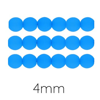 Achat Perle ronde de Bohème fluo Neon bleu electric blue 4mm (50)
