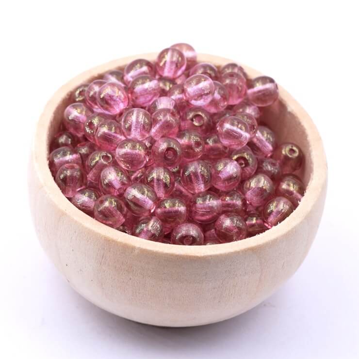 Lot De 25 Perles Facettes Bohême 6mm Rose Opaque Lustré - Marque Preciosa, Neuf