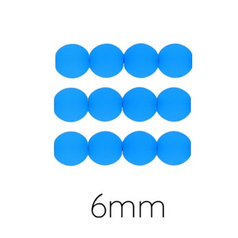 Achat Perle ronde de Bohème fluo Neon bleu electric blue 6mm (50 perles)