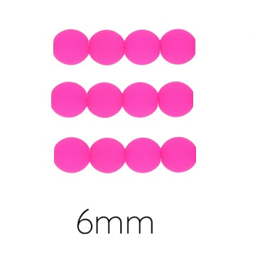 Achat Perle ronde de Bohème fluo Neon pink rose 6mm (50 perles)