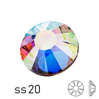 Achat Strass à coller Preciosa Crystal AB ss20-4.60mm (60)
