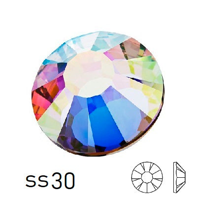 Achat Strass à coller Preciosa Crystal AB ss30-6.35mm (12)