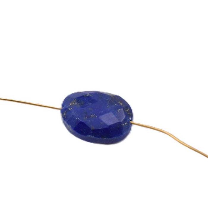 Perle ovale à facettes en Lapis Lazuli - 11x8mm - trou:0.6mm (1)