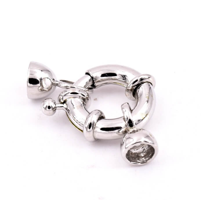 Fermoir rond bouée laiton platine 15mm (1)