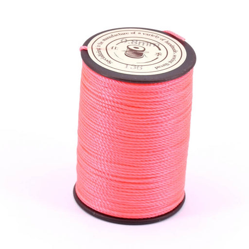 Achat Cordon polyester torsadé ciré Brésilien rose fluo néon 0.8mm - 50m (1)