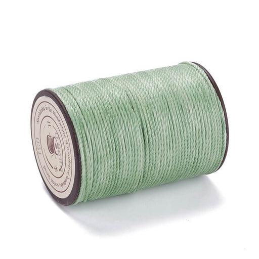 Cordon polyester torsadé ciré Brésilien vert amande 0.8mm (bobine 50m)