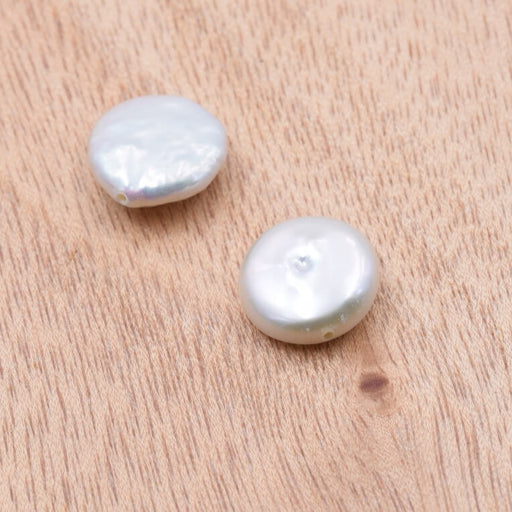 Achat Perle d&#39;eau douce disque blanc 12-13mm (2)