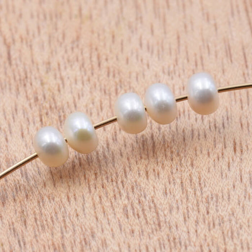 Achat Perle d&#39;eau douce heishi rondelle blanche 4.5x3.5mm (5)