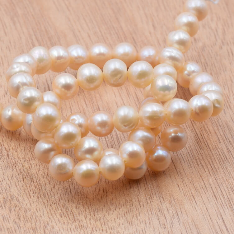 Collier 5 Perles D’eau Douce Blanches 6 Mm – Chaîne Argent 925 – Neuf Sans Emballage