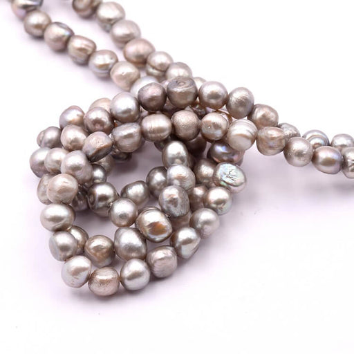 Achat Perle d&#39;eau douce pépite gris 7-8x7mm (1fil-37cm)