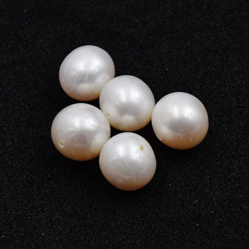 Perle d'eau douce Potatoe ronde blanc 8-9mm ( 5 Perles)