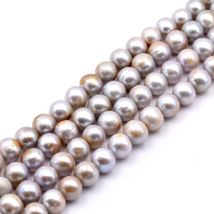 Perles d'eau douce potato gris clair 7.5-8.5mm (1 fil)