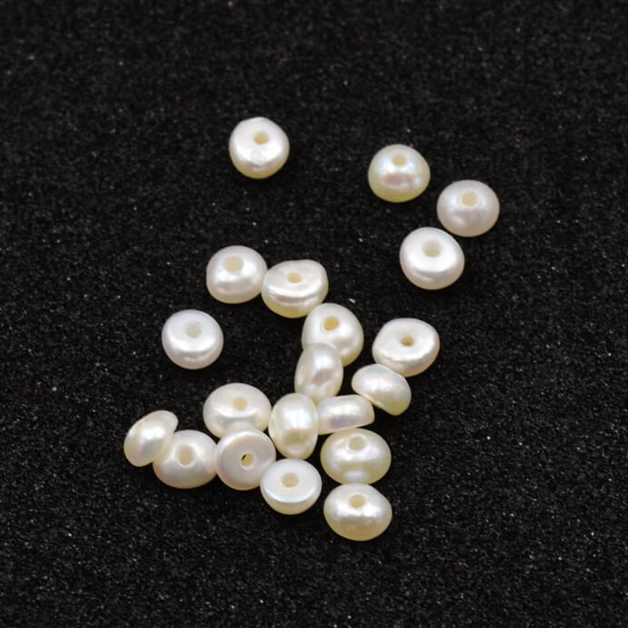 Perles d'eau douce rondelle blanche 3-3.5x2mm - Trou: 0.5mm (20)