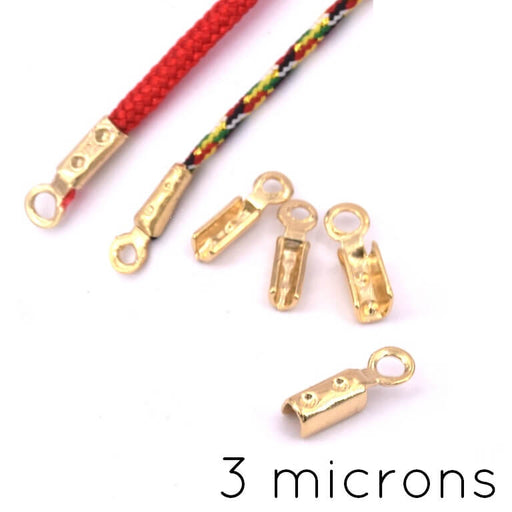 Embouts pince lacet chaîne et cordon 0.8mm plaqué or 3 microns (4)