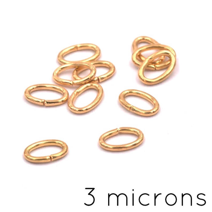 Anneau de jonction ovale plaqué or 3 microns - 4x2.8x0.7mm (10)