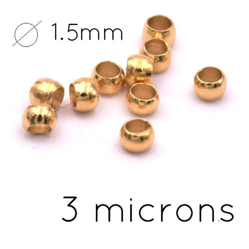 Achat Perle à écraser plaqué or 3 microns - 2.5mm - trou : 1.5mm (10)
