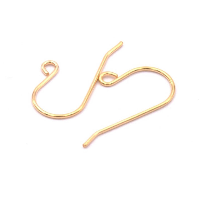Boucles d'oreilles crochets argent 925 doré 1 micron 10x9x17mm (2)