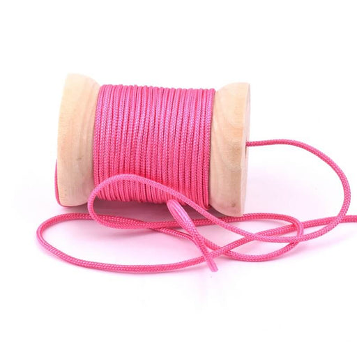 Achat Cordon fil rond tressé en nylon rose - 1.5mm (3m)