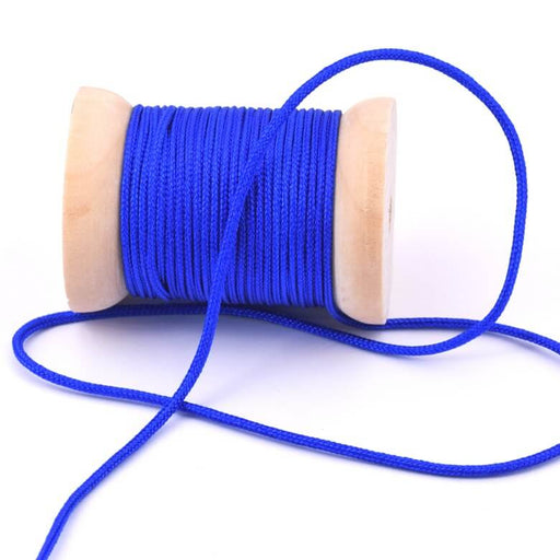 Cordon fil rond tressé en nylon bleu roi - 1.5mm (3m)