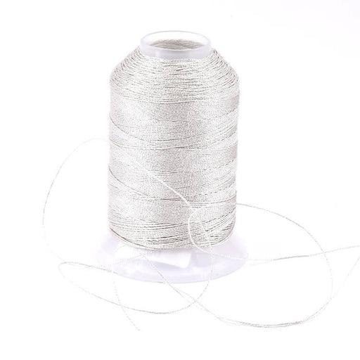 Achat Cordon fil métallique et polyester couleur argent 0.6mm (5m)