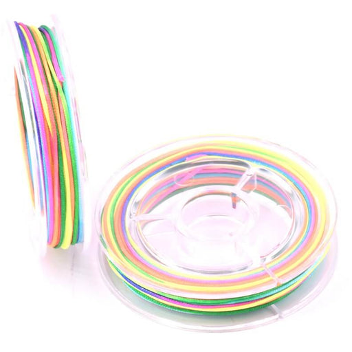 Cordon tressé en nylon couleur flash fluo néon mixes 0.8mm - bobine de 8m (1)