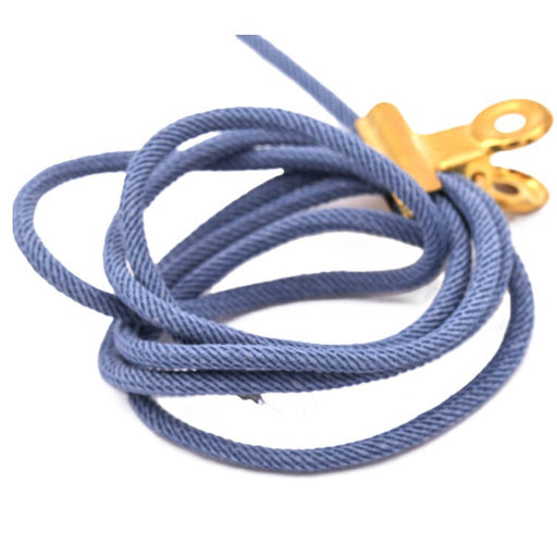 Cordon en polyester torsadé paracorde bleu gris 3mm (1m)