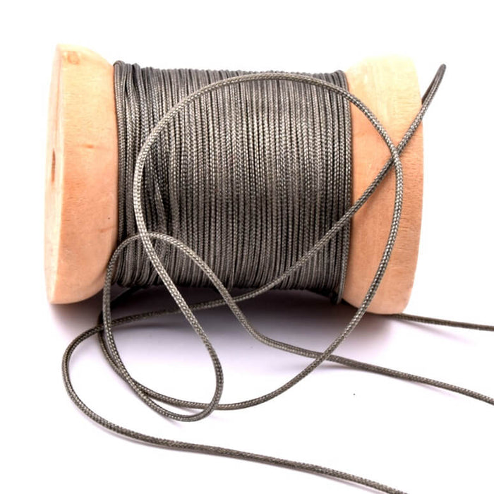 Cordon fil tressé en nylon vert de gris - 0.8mm (5m)