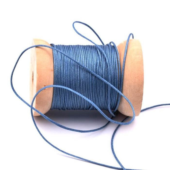 Cordon fil tressé en nylon bleu acier - 0.8mm (5m)
