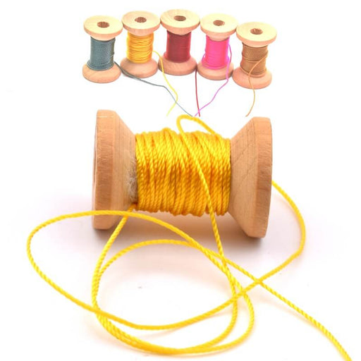 Cordon en polyester torsadé jaune 1mm (5m)