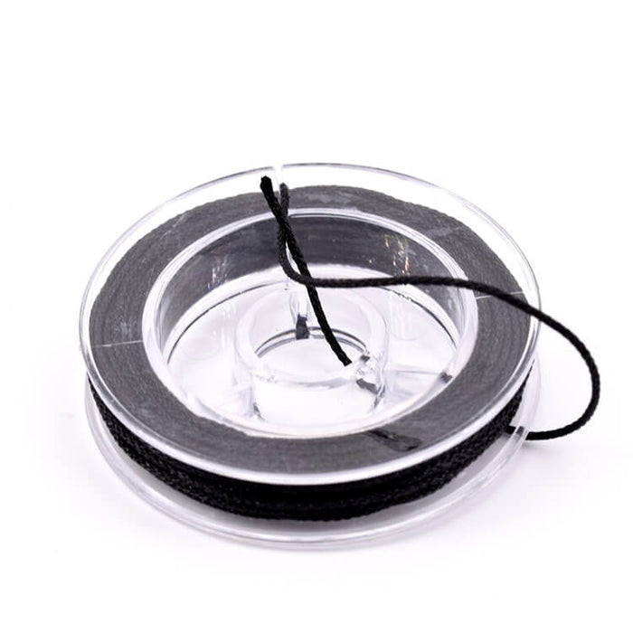 Cordon tressé en nylon noir - 0.8mm (5m)