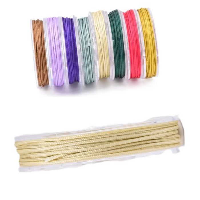 Cordon Tressé en Nylon - 0.8mm - BEIGE - Bobine de 8m (1)