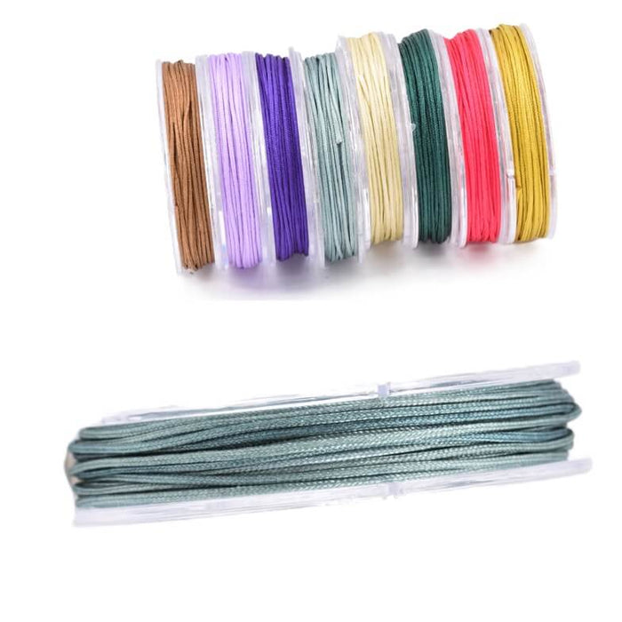Cordon Tressé en Nylon - 0.8mm - vert de gris - Bobine de 8m (1)