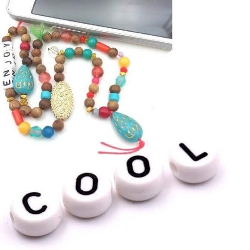 Achat Mot COOL - 4 perles lettres rondes 7mm (1 mot)