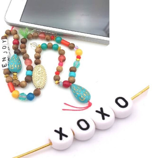 Achat Mot XOXO - 4 perles lettres rondes 7mm (1 mot)