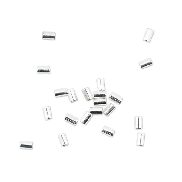 Perles à écraser tube argenté pour élastique de 0.5mm - 80 pièces (1)
