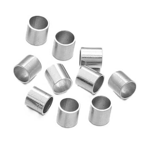 Perle tube à écraser en acier inoxydable 2x2mm - Trou : 1.5mm (10)