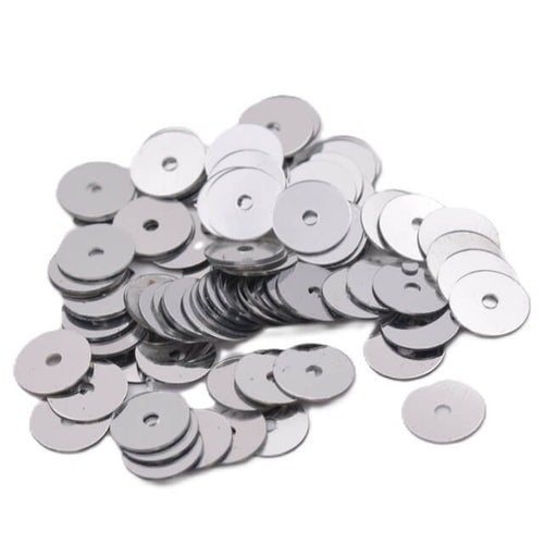 Achat Paillettes sequin à coudre argentées 6mm - Trou 1mm (10g)