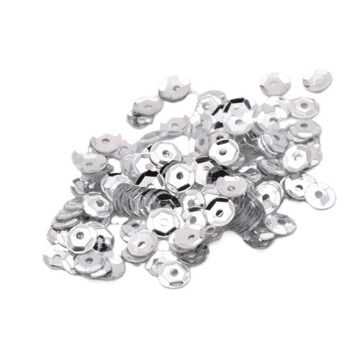 Achat Paillettes cuvette sequin à coudre argentées 4x0.5mm - Trou 1mm (10g)