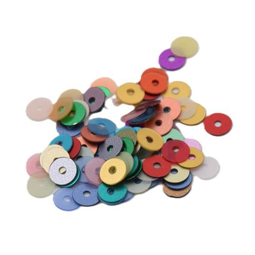 Paillettes sequin à coudre mix de couleur mat 4mm - Trou 1mm (5g)