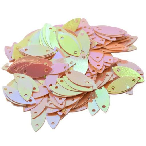 Achat Paillettes sequin à coudre ovale saumon irisé 11x7mm - Trou 1mm (5g)
