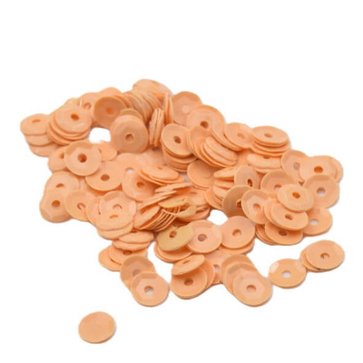 Achat Paillettes cuvette sequin à coudre beige orange 5mm - Trou 1mm (10g)