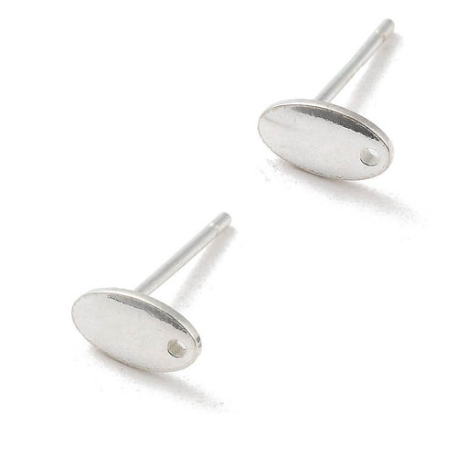 Achat Boucles d&#39;oreilles clou ovale 7x4mm argent 925 tige 0.9mm (2)