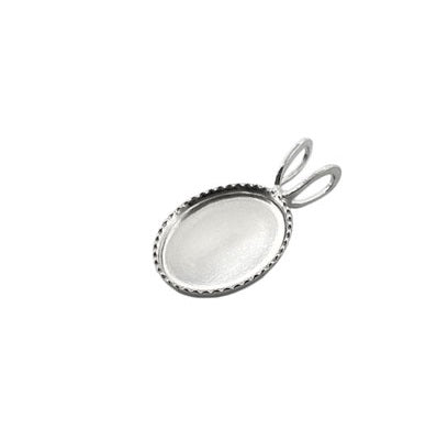 Pendentif ovale pour cabochon 10x8mm en argent 925 (1)