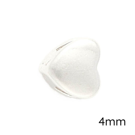 Perle coeur en argent 925 4mm - Trou: 1.8x0.8mm (1)